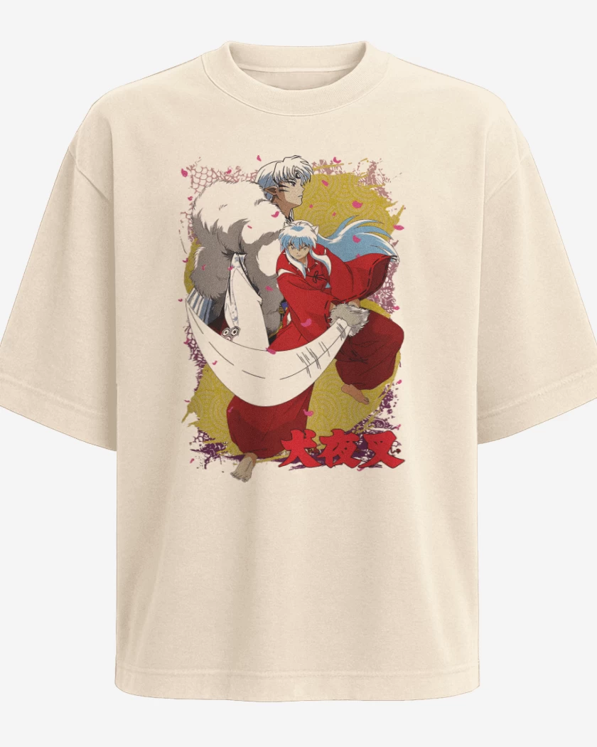 Polera Oversize Beige de Inuyasha x Sesshomaru