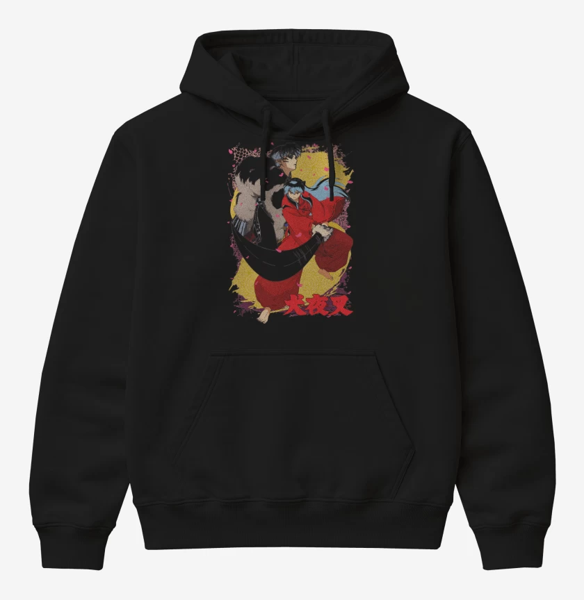Poleron Canguro básico Negro de Inuyasha x Sesshomaru