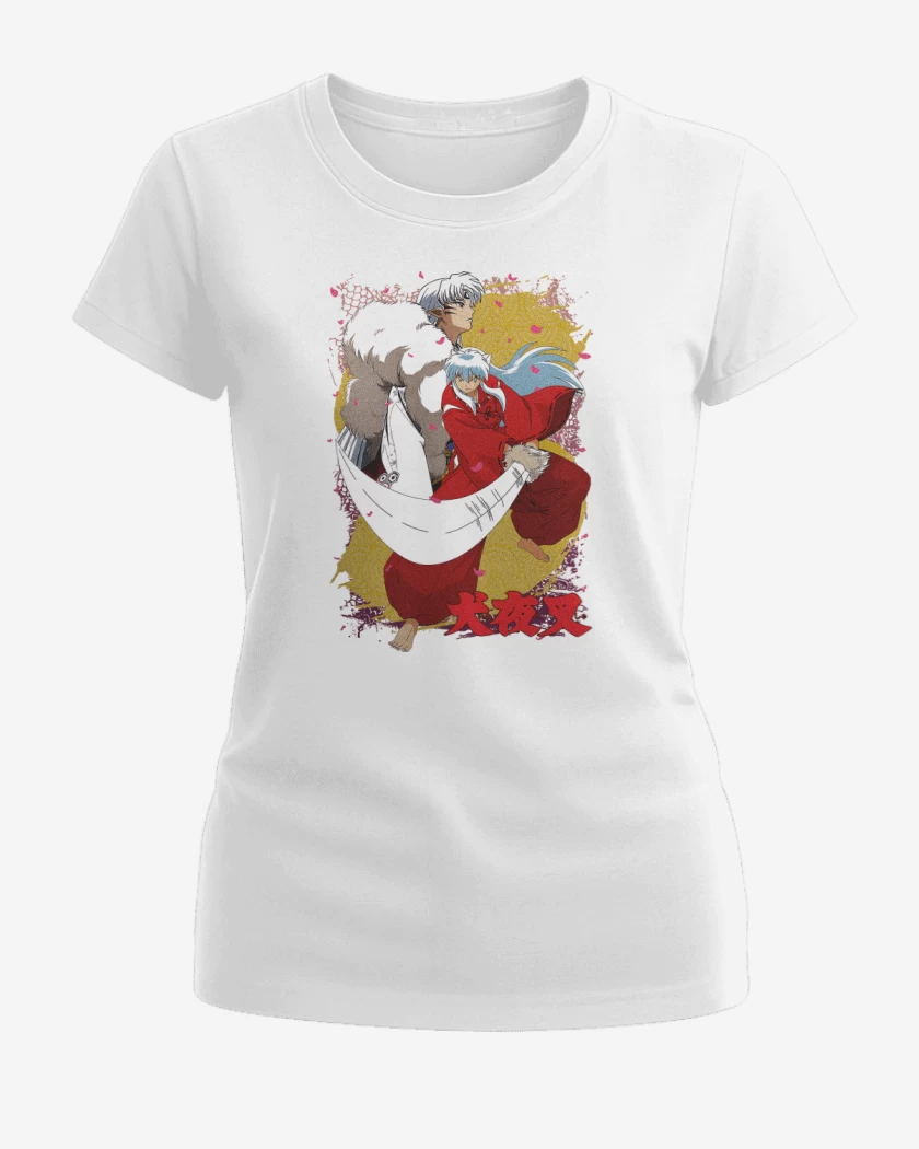 Polera de Mujer Blanco de Inuyasha x Sesshomaru