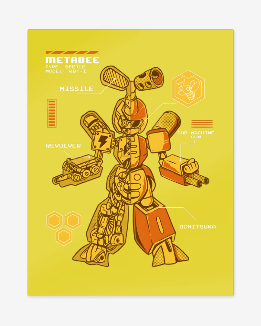 Print metalico Amarillo de Metabee