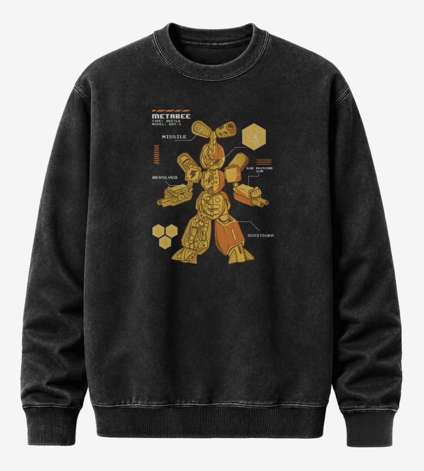 Poleron Polo Acid Wash Negro de Metabee