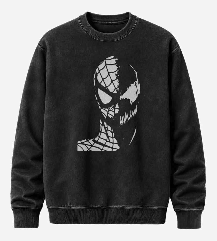 Poleron Polo Acid Wash Negro de Faces