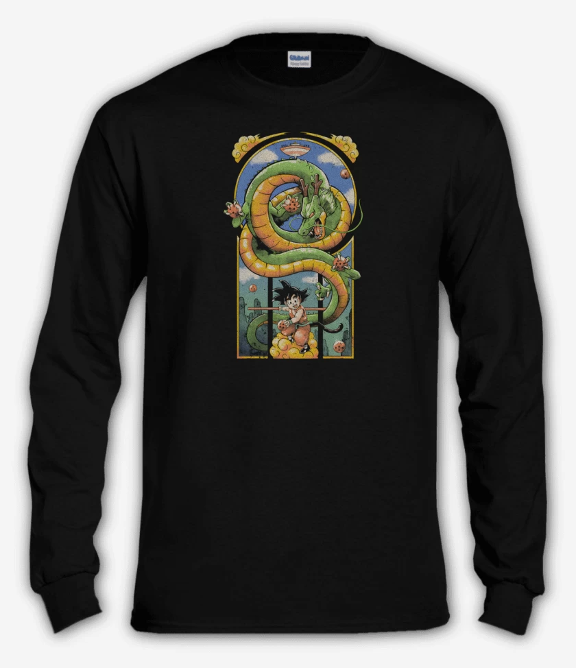 Polera manga larga Negro de Goku Shen Long