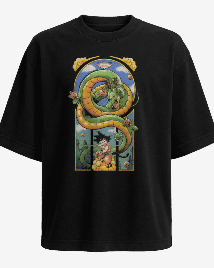 Polera Oversize Negro de Goku Shen Long