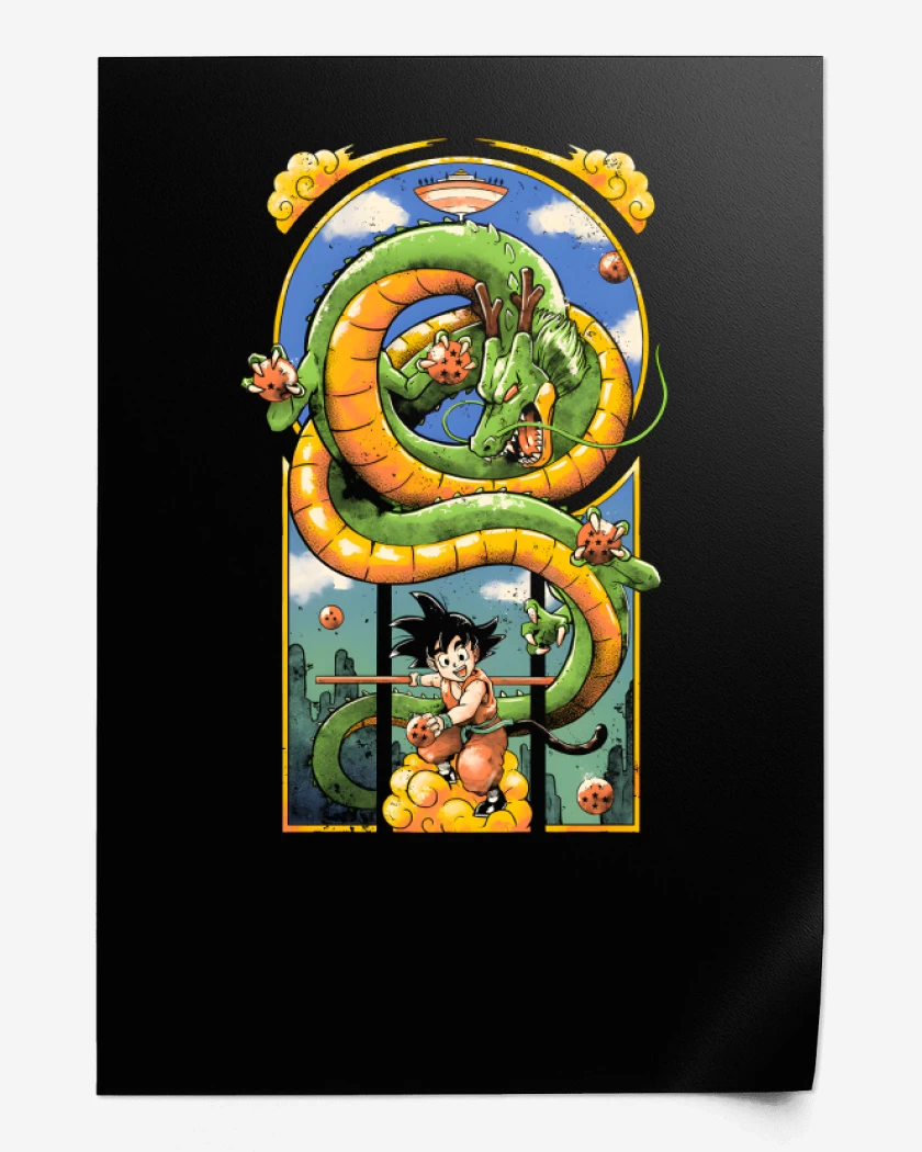 Print Negro de Goku Shen Long