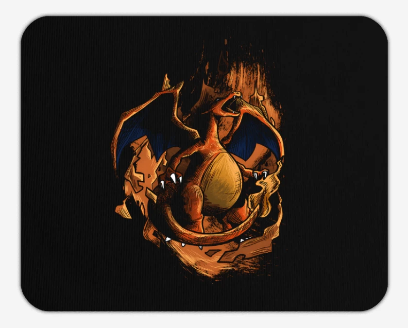 Mousepad Negro de Charizard Ígneo 