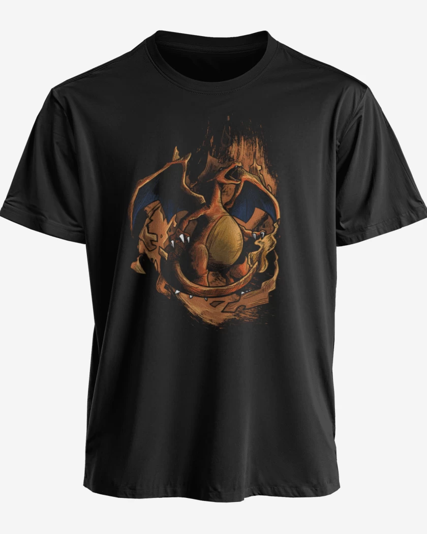 Polera premium Negro de Charizard Ígneo 