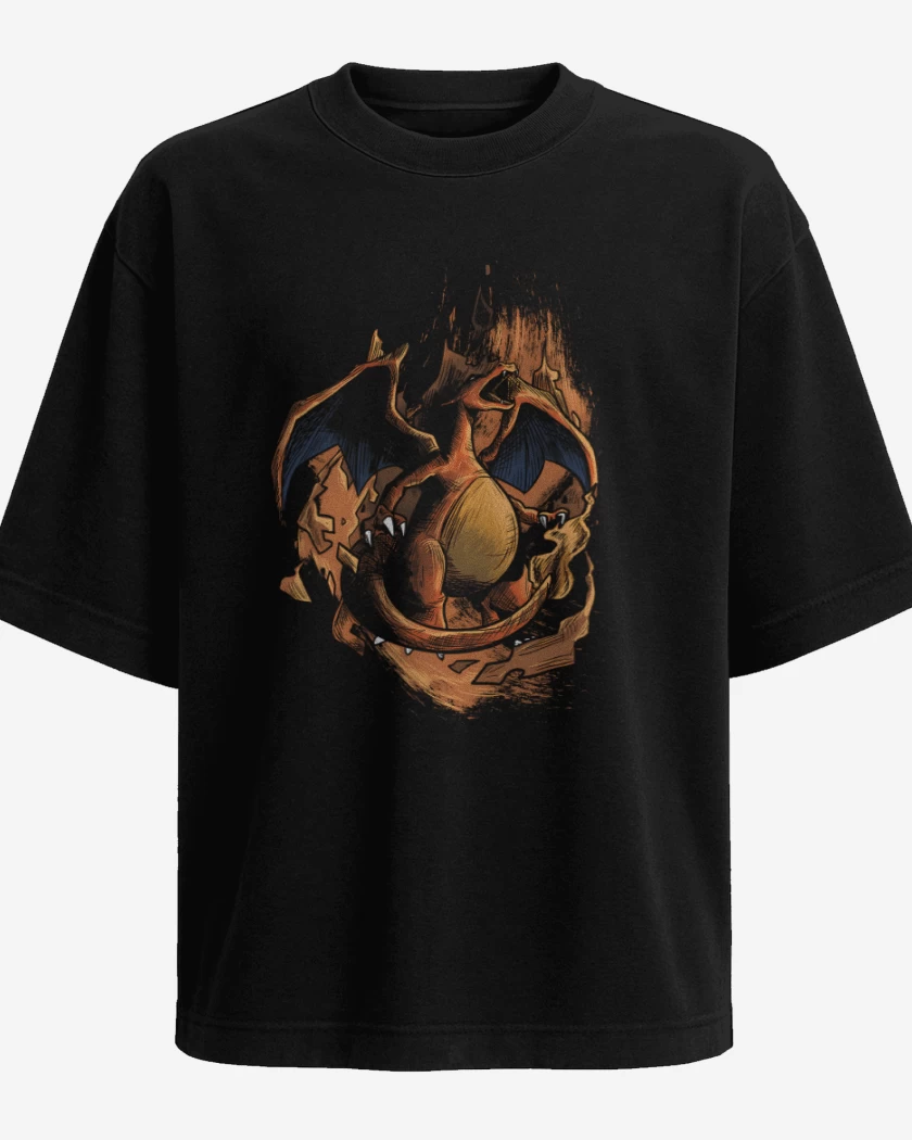 Polera Oversize Charizard Ígneo 