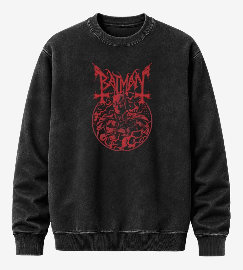 Poleron Polo Acid Wash Negro de Mayhem Batman