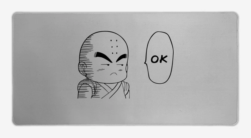 Mouse pad Gamer Gris Melange de Krilin One Punch