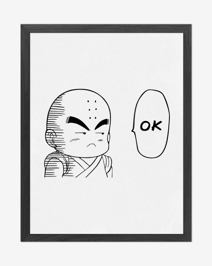 Cuadro decorativo Blanco de Krilin One Punch
