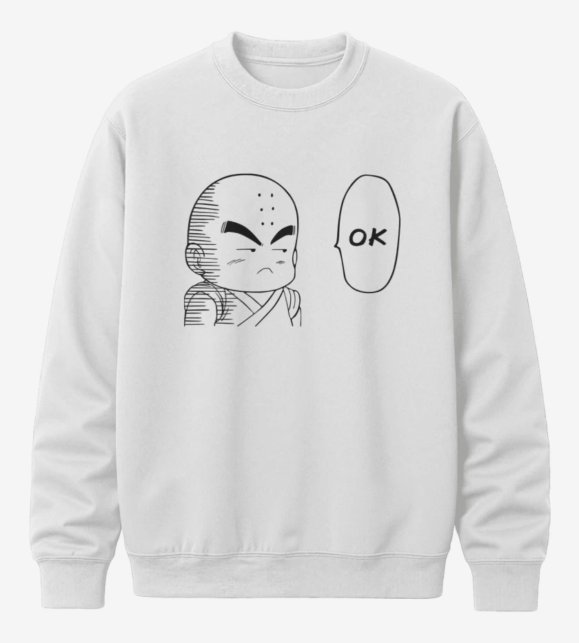 Poleron polo Blanco de Krilin One Punch