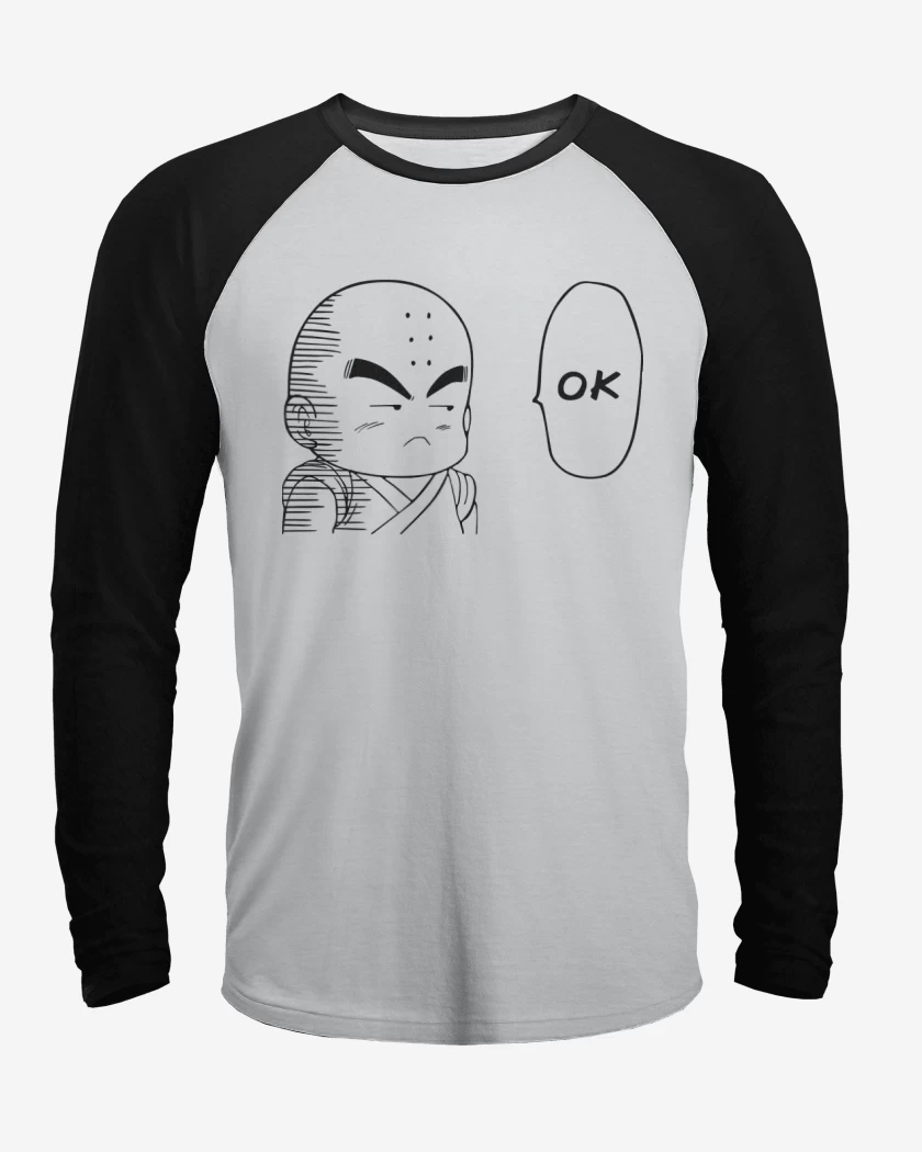 Polera Raglan Blanco / Negro de Krilin One Punch