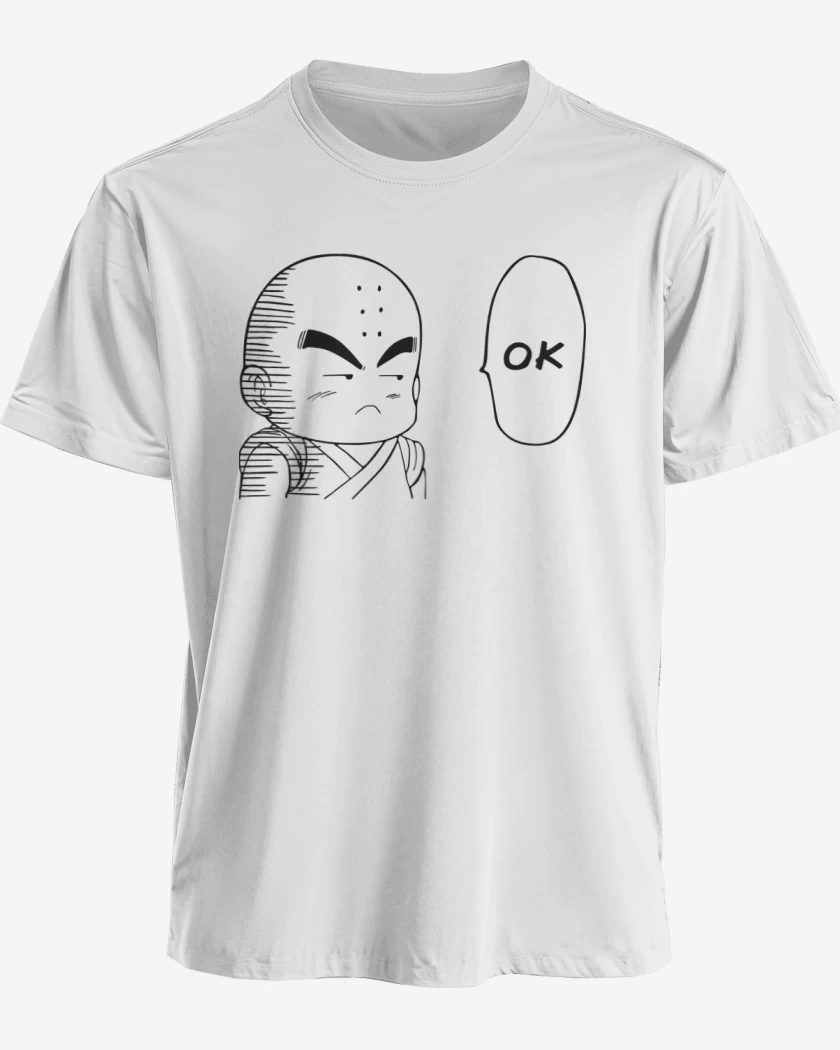 Polera premium Blanco de Krilin One Punch
