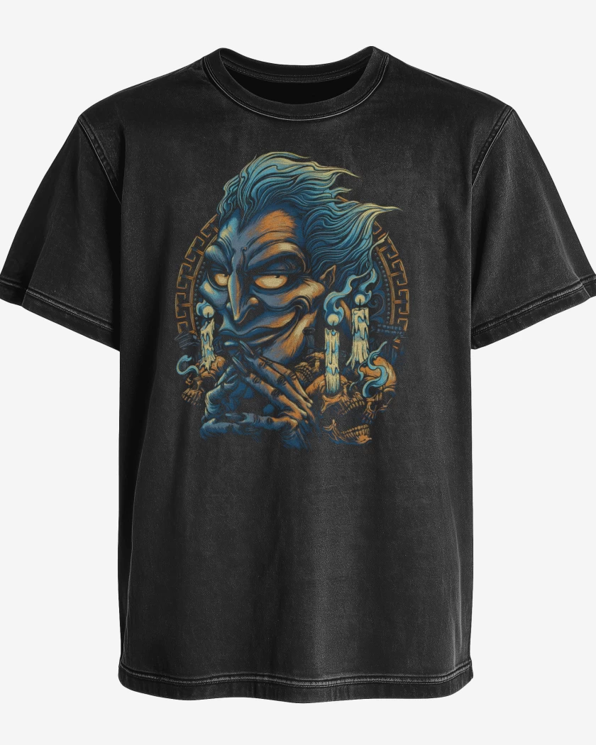 Polera desgastada Negro de Rey del Inframundo