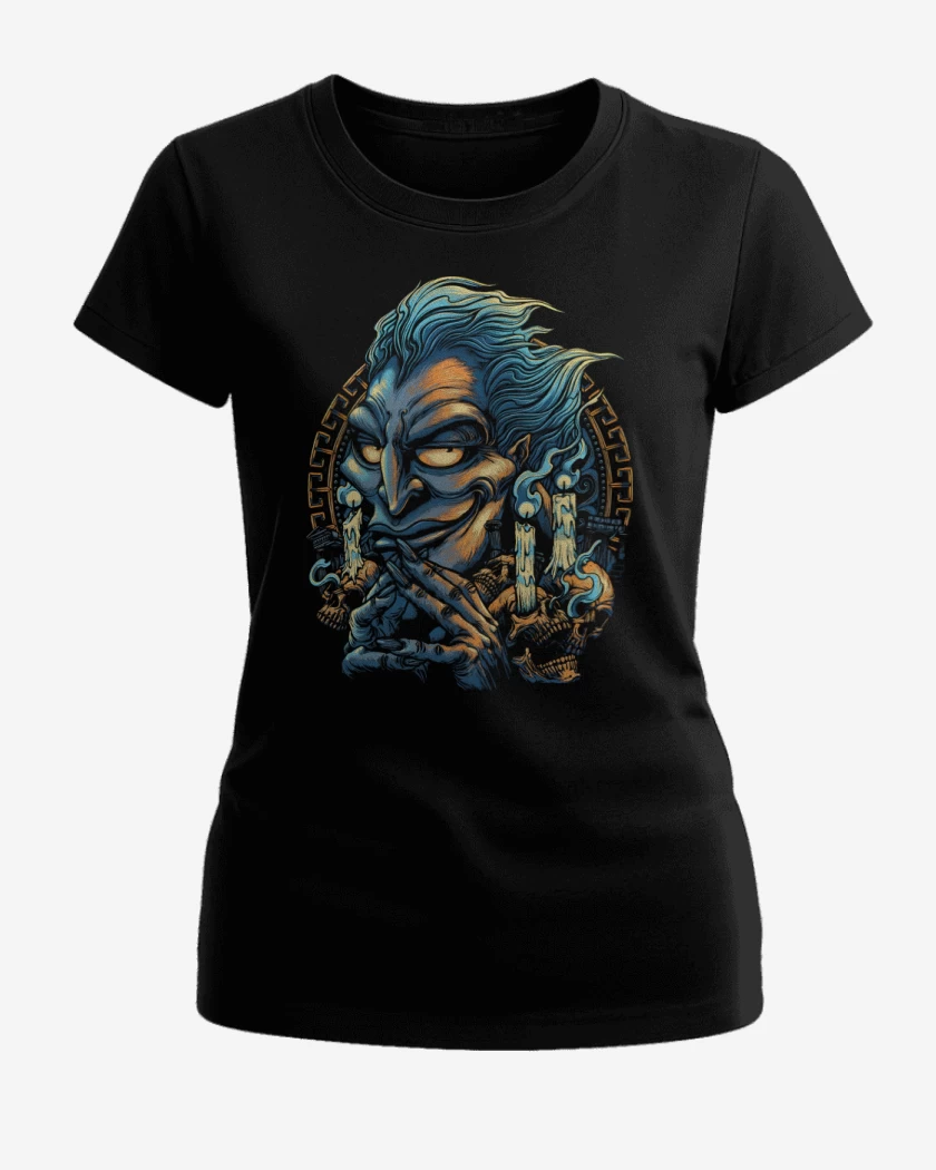 Polera de Mujer Negro de Rey del Inframundo