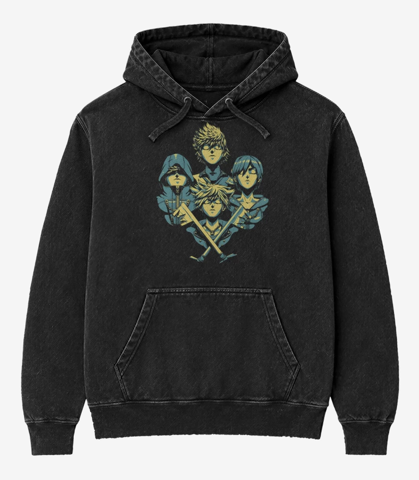 Poleron Canguro Acid Wash Negro de Rhapsody of Heart 