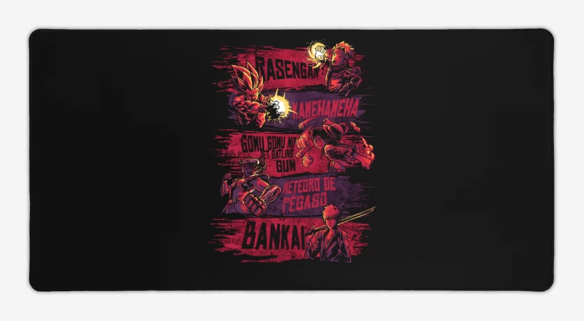 Mouse pad Gamer Negro de Poder del Anime
