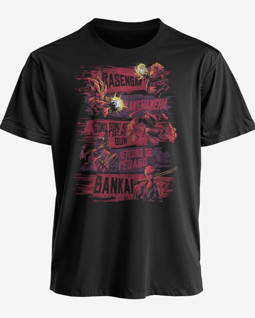 Polera premium Negro de Poder del Anime