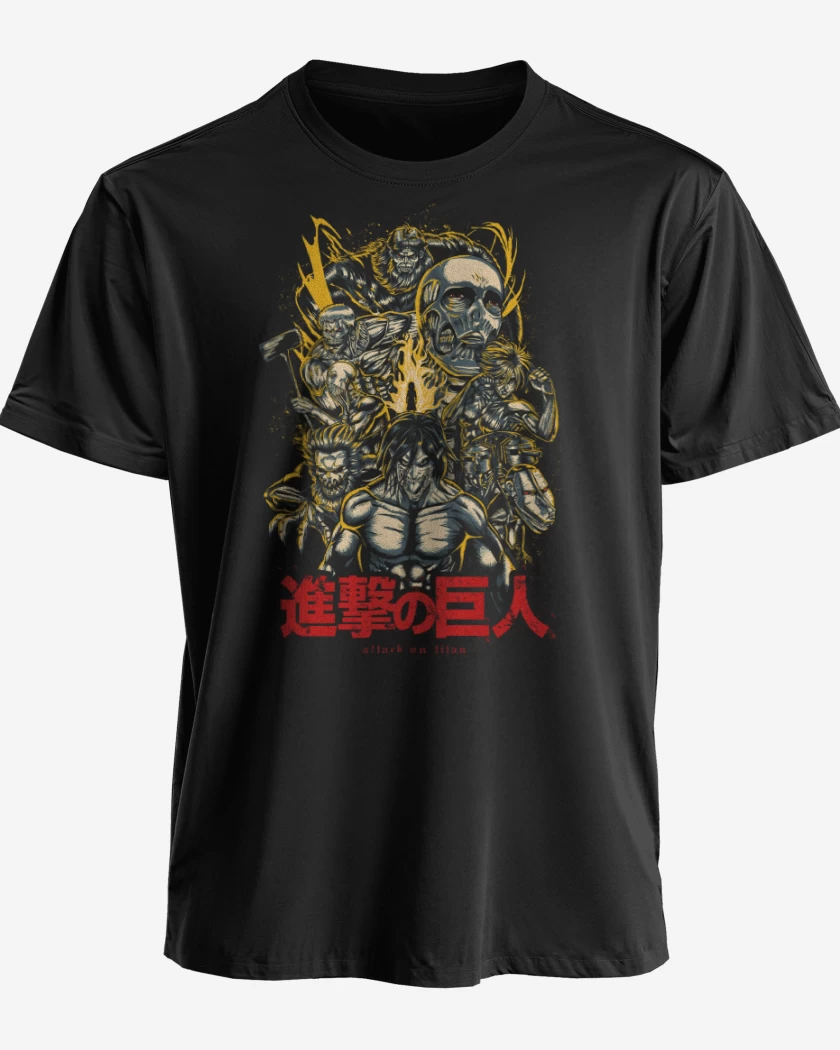 Polera premium Negro de Ataque de Titanes