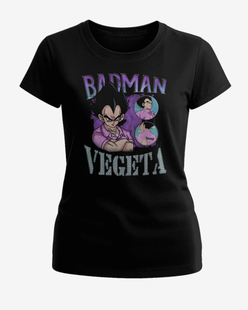 Polera de Mujer Negro de Badman Vegeta