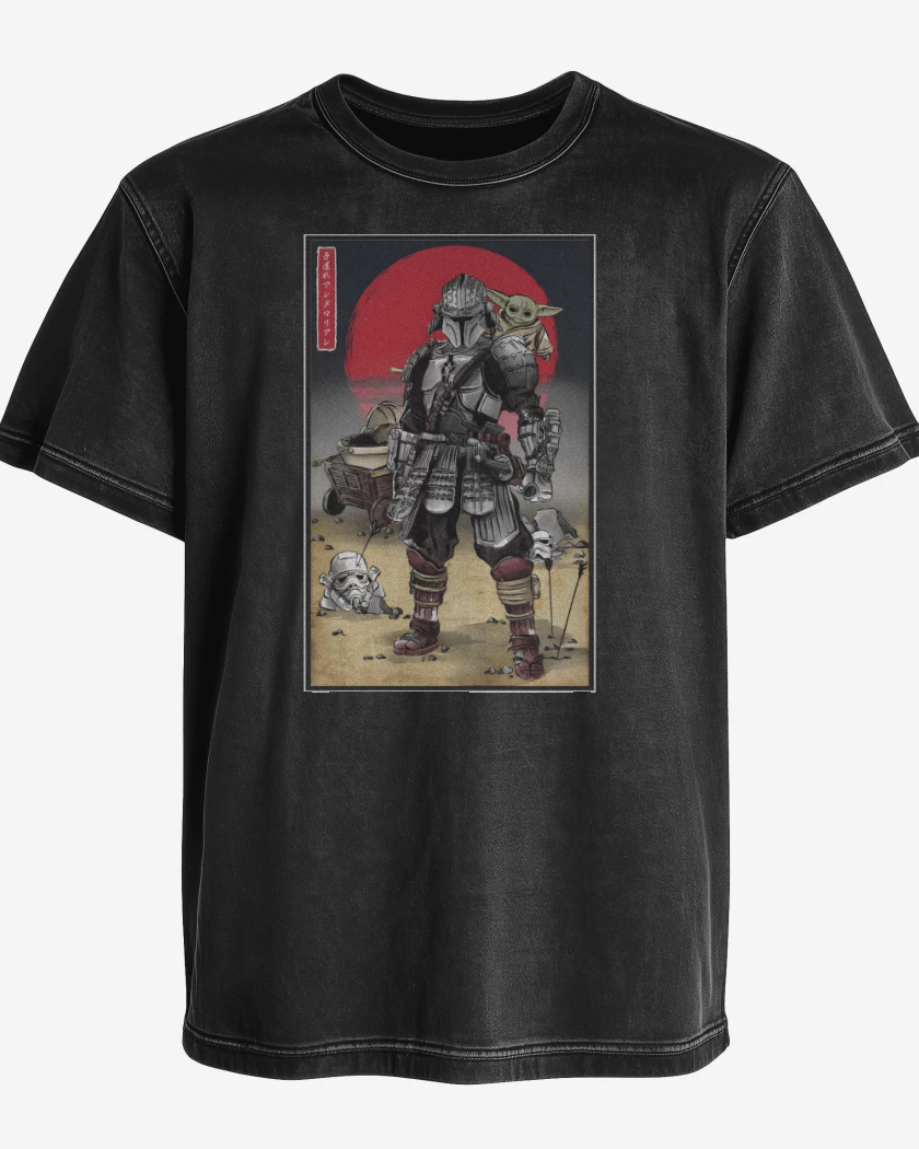 Polera desgastada Negro de Roninlorian
