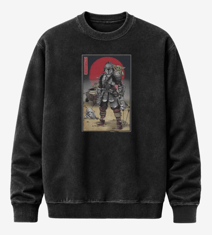 Poleron Polo Acid Wash Negro de Roninlorian