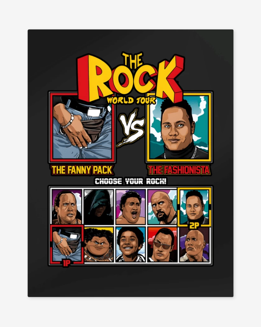 Print metalico Negro de The Rock Vs