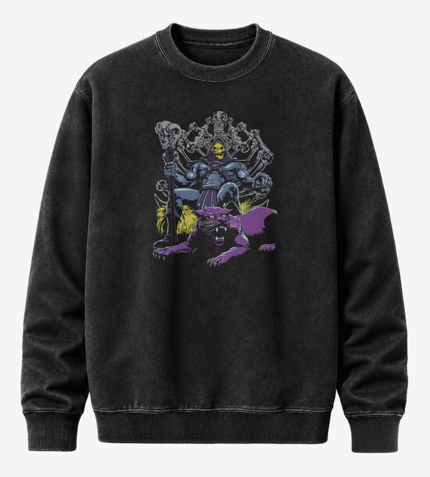 Poleron Polo Acid Wash Negro de Lord Skeletor