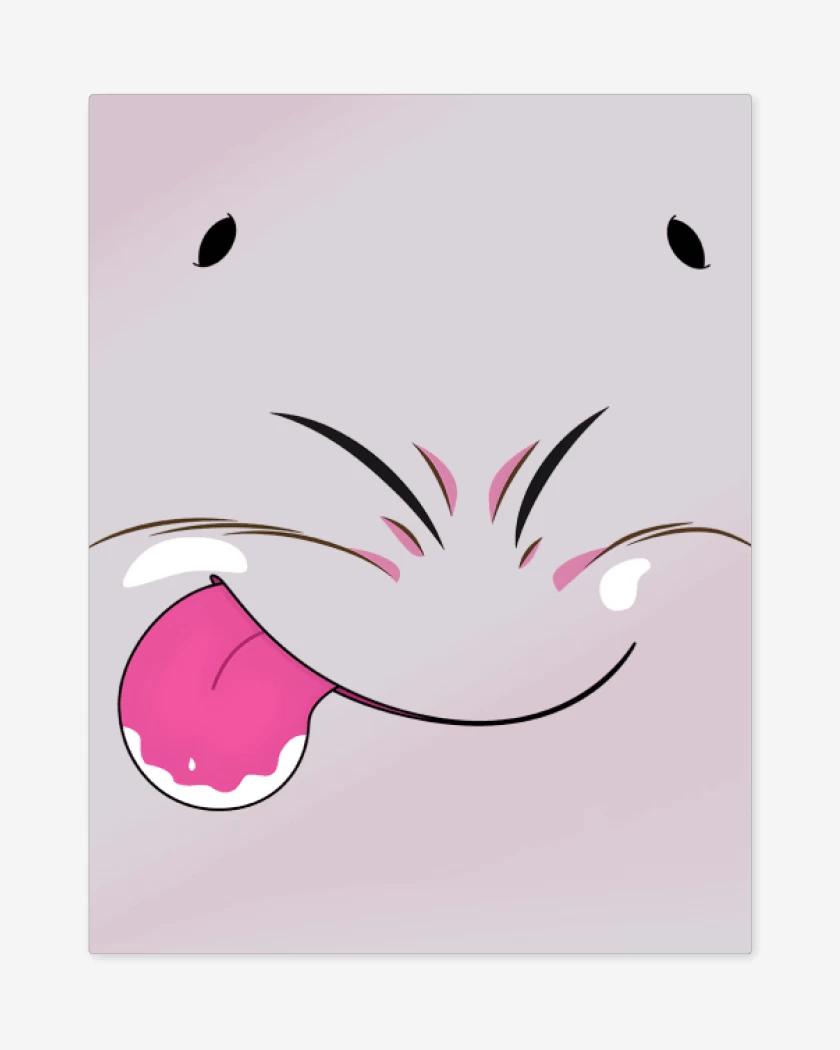 Print metalico Rosa Pastel de Majin Boo Face
