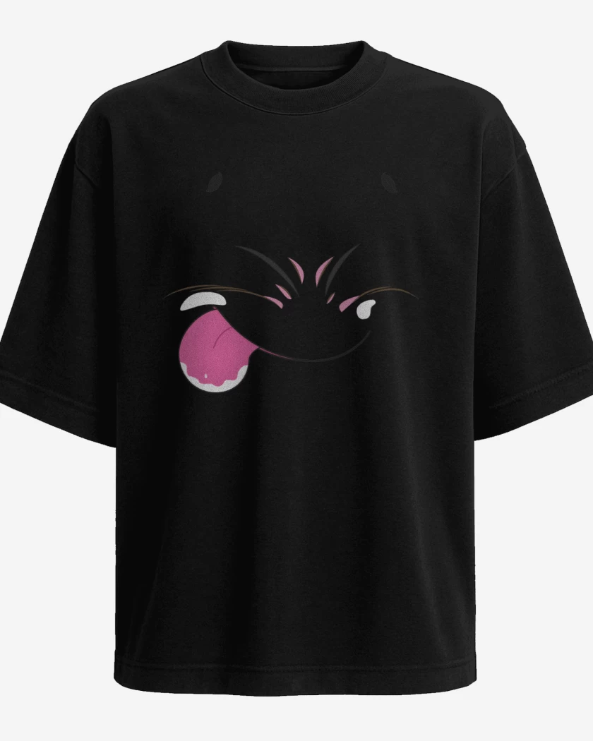 Polera Oversize Negro de Majin Boo Face