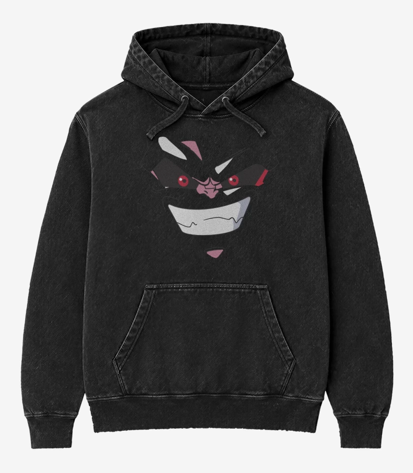 Poleron Canguro Acid Wash Negro de Kid Boo Face
