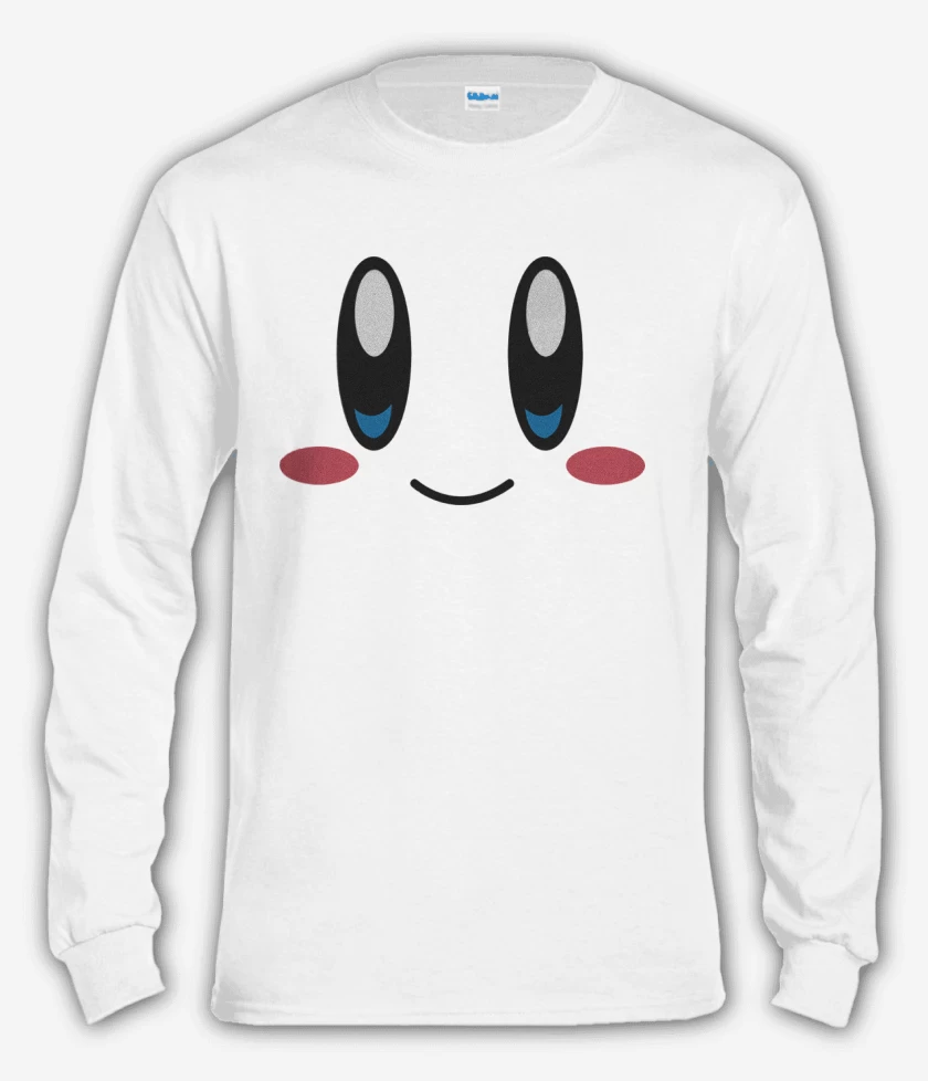 Polera manga larga Blanco de Kirby Face