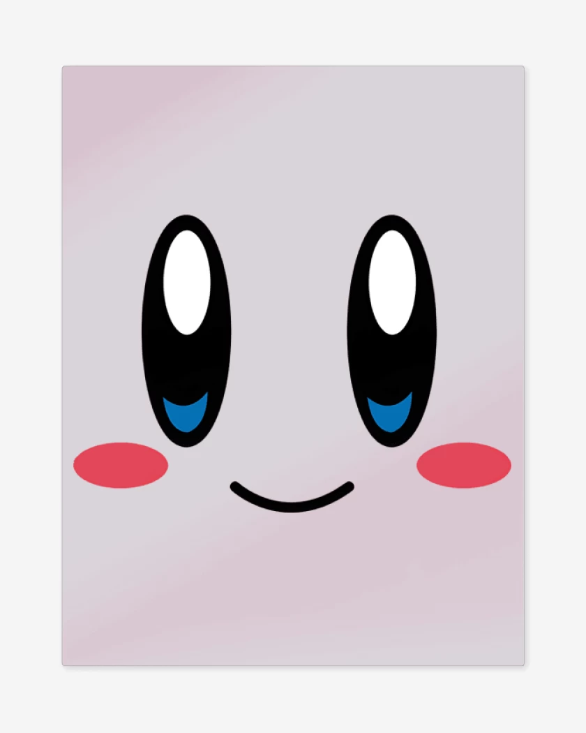 Print metalico Rosa Pastel de Kirby Face