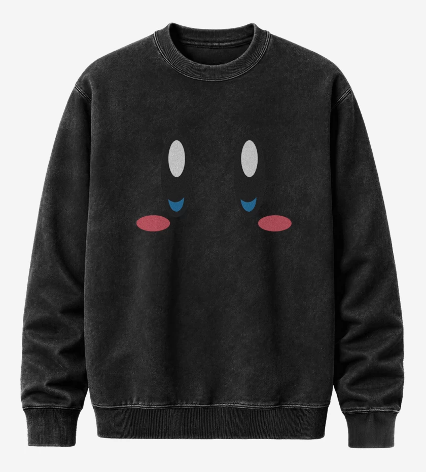 Poleron Polo Acid Wash Negro de Kirby Face