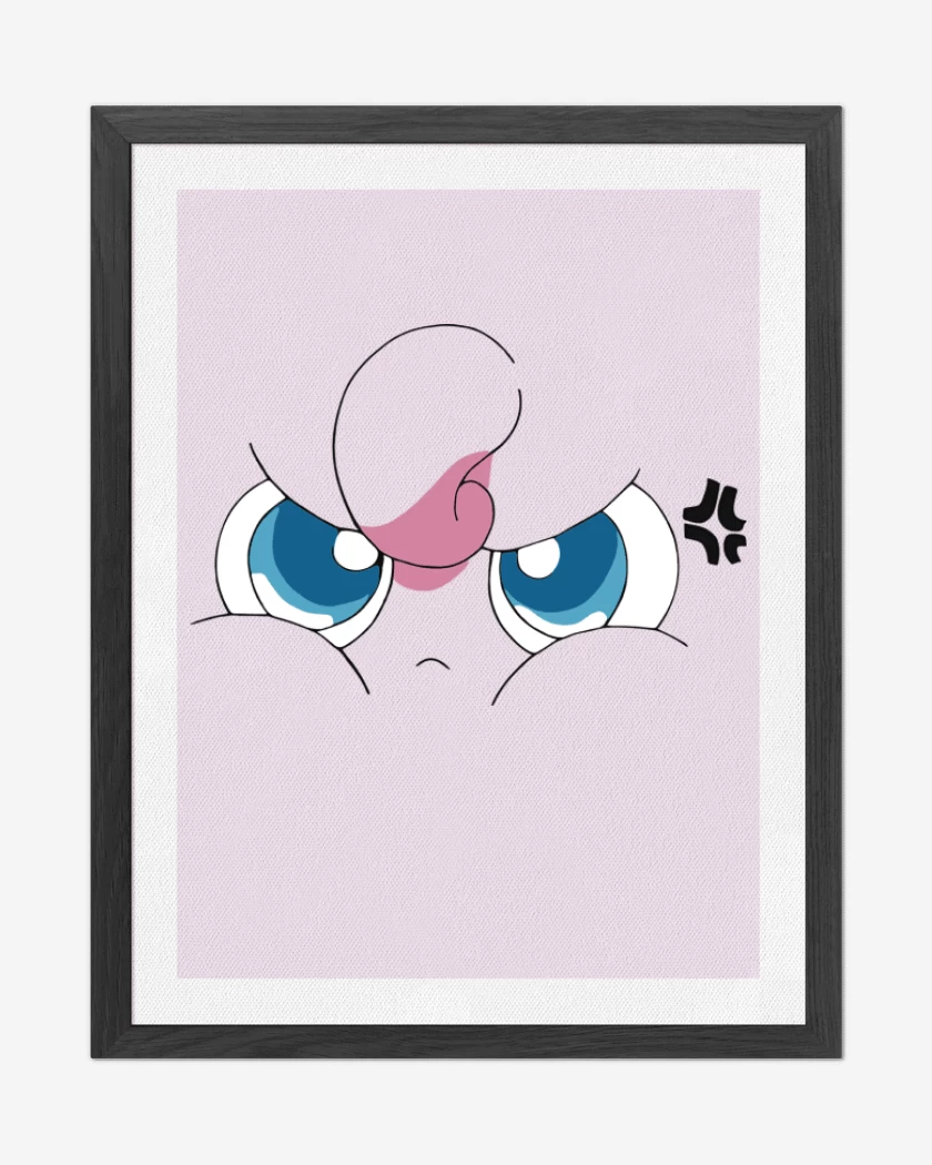 Cuadro decorativo Rosa Pastel de Jigglypuff Enojado