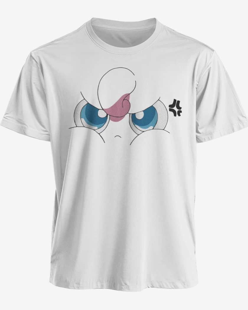 Polera premium Blanco de Jigglypuff Enojado