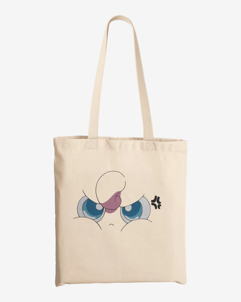 Totebag Blanco de Jigglypuff Enojado