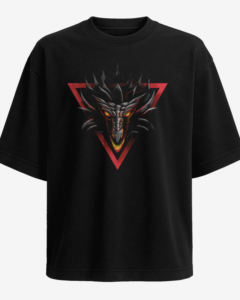 Polera Oversize Negro de Dragon Head