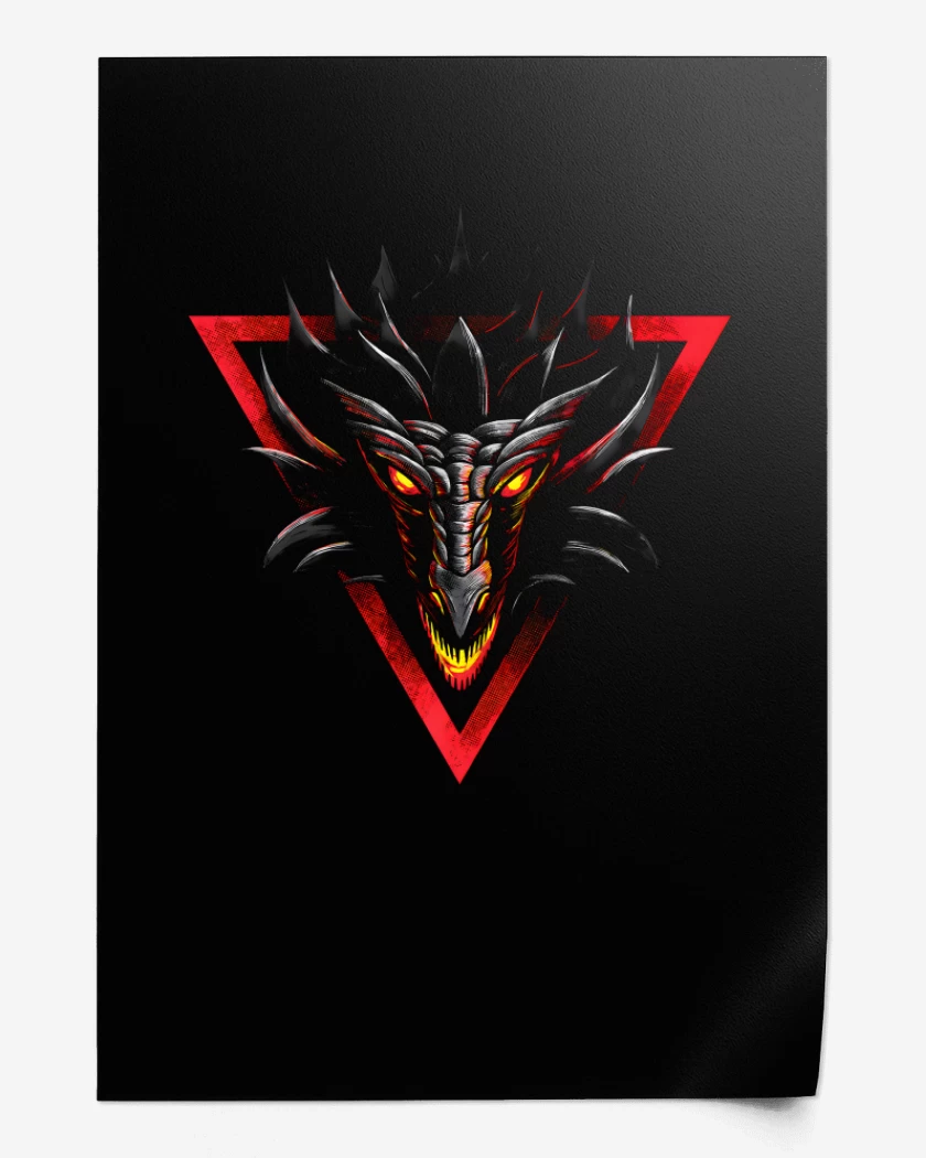 Print Negro de Dragon Head
