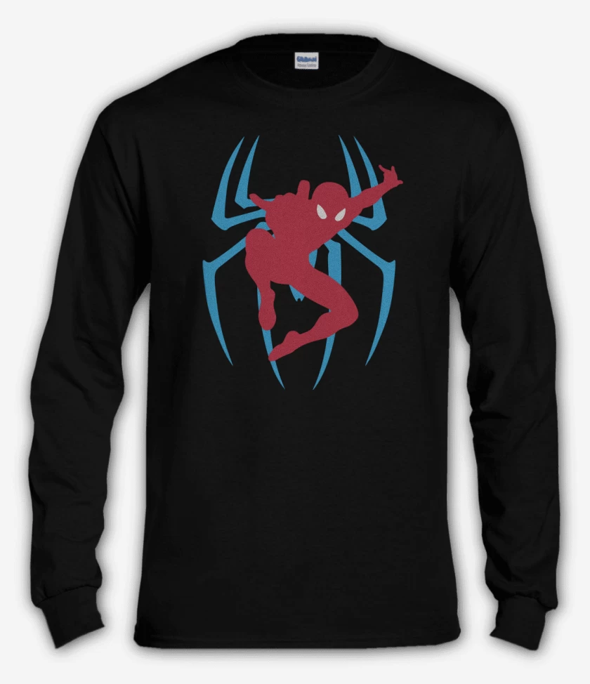 Polera manga larga Negro de Araña con muñeco