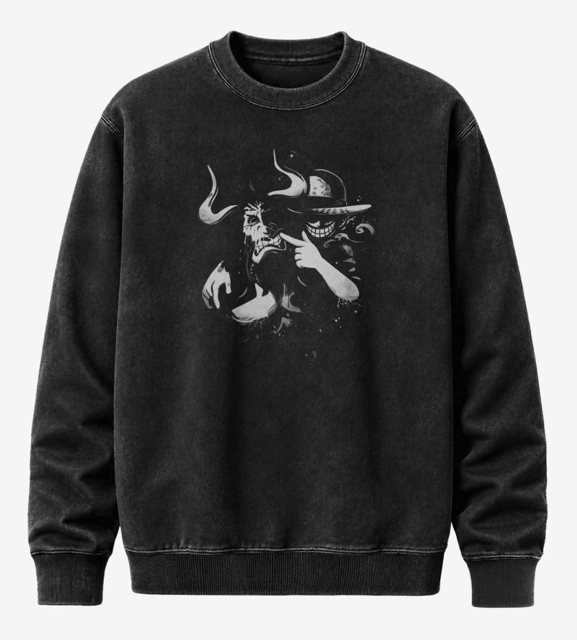 Poleron Polo Acid Wash Negro de Sonrisa Gom Gom