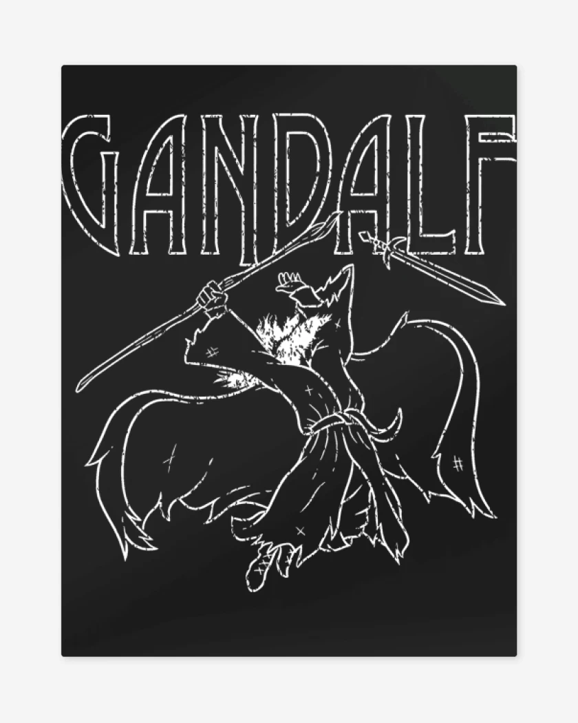 Print metalico Negro de Led Gandalf