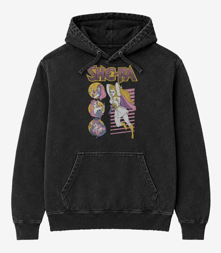 Poleron Canguro Acid Wash Negro de She-Ra