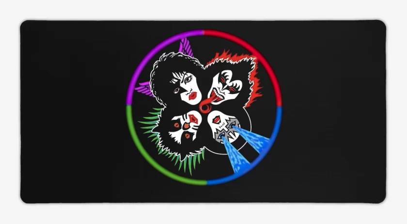Mouse pad Gamer Negro de Kiss Pecho