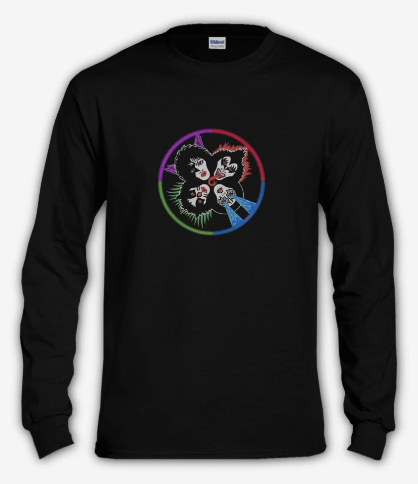Polera manga larga Negro de Kiss Pecho