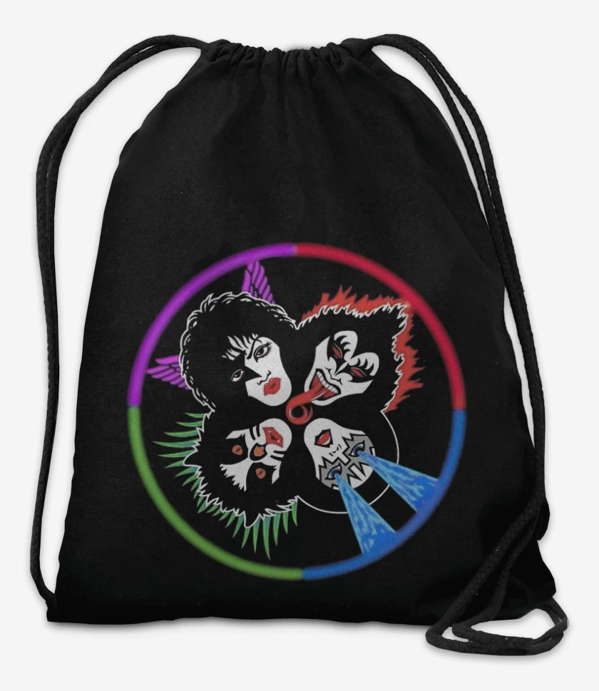 Mochila Negro de Kiss Pecho