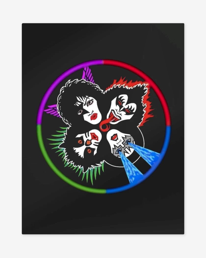 Print metalico Negro de Kiss Pecho