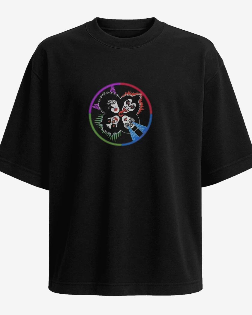 Polera Oversize Negro de Kiss Pecho