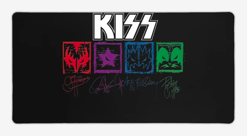 Mouse pad Gamer Negro de Kiss autografiada